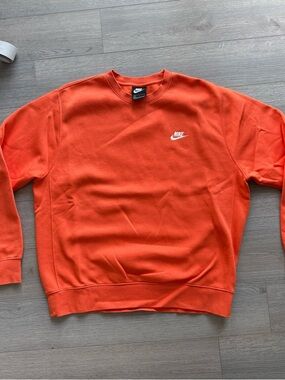Nike Orange Crewneck Sweatshirt with White Logo NEVER WORN